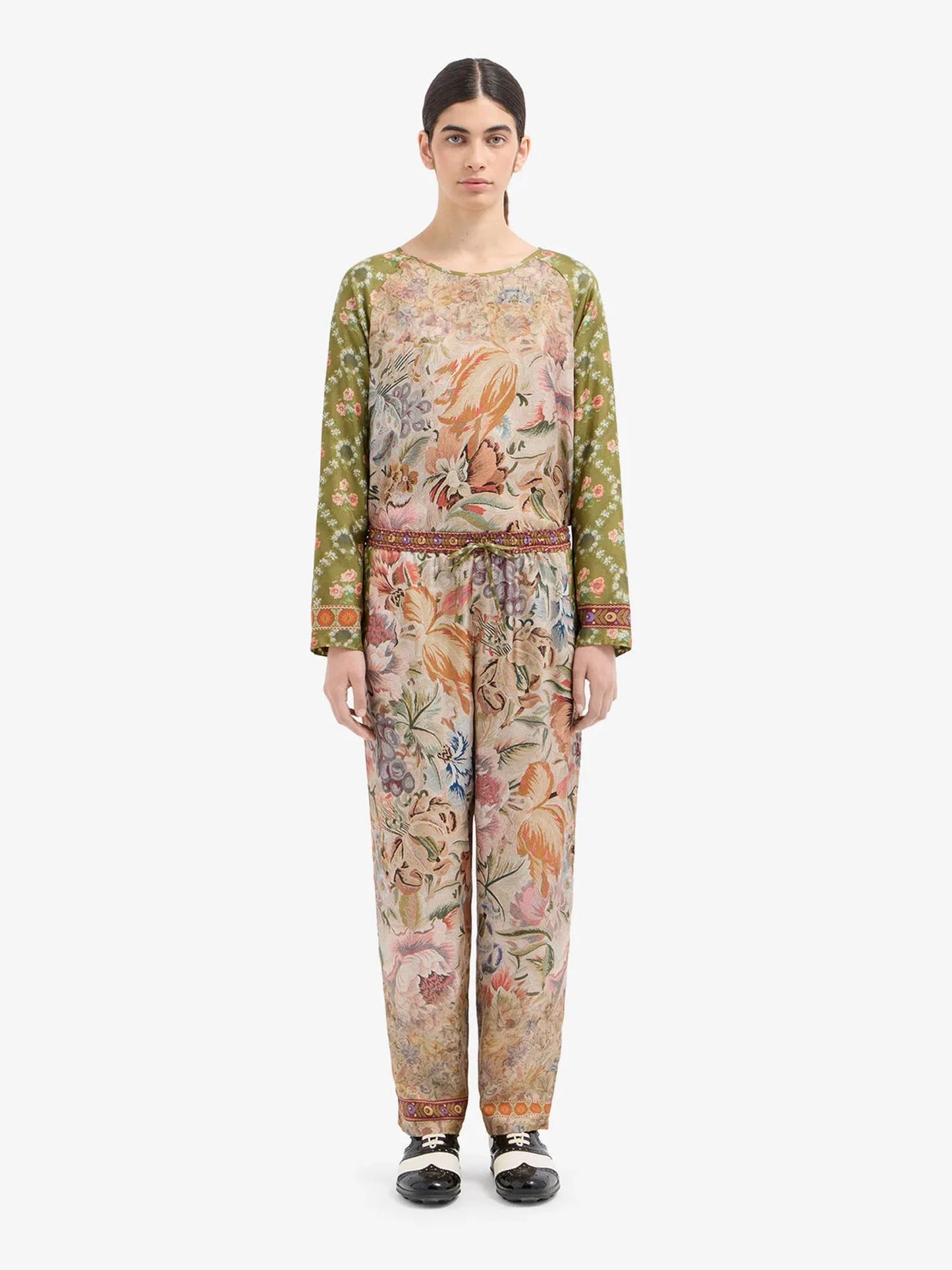 PANTALON FLORAL ALOE EN SOIE