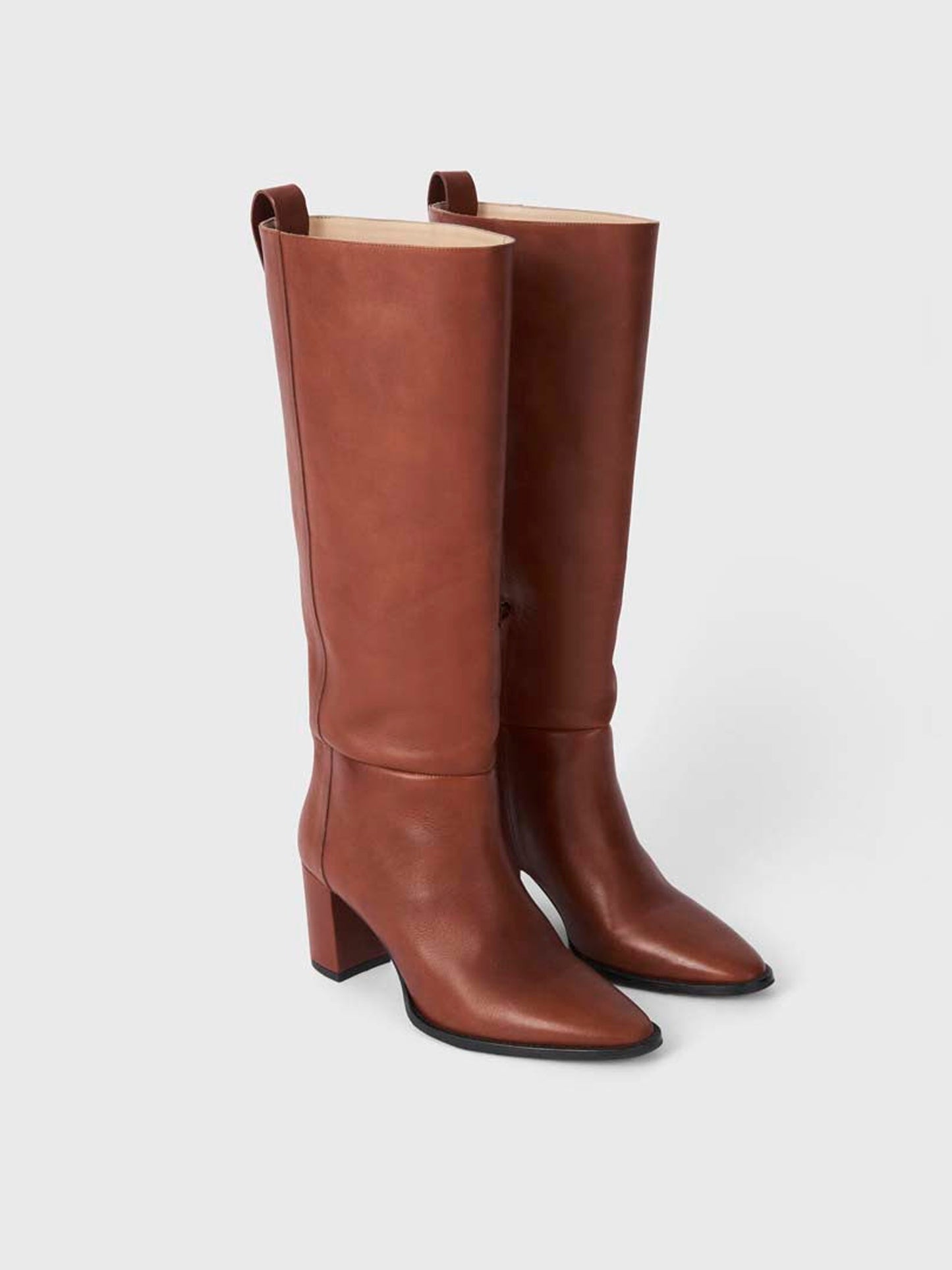 BOTTES EN CUIR DOLORES NOISETTE