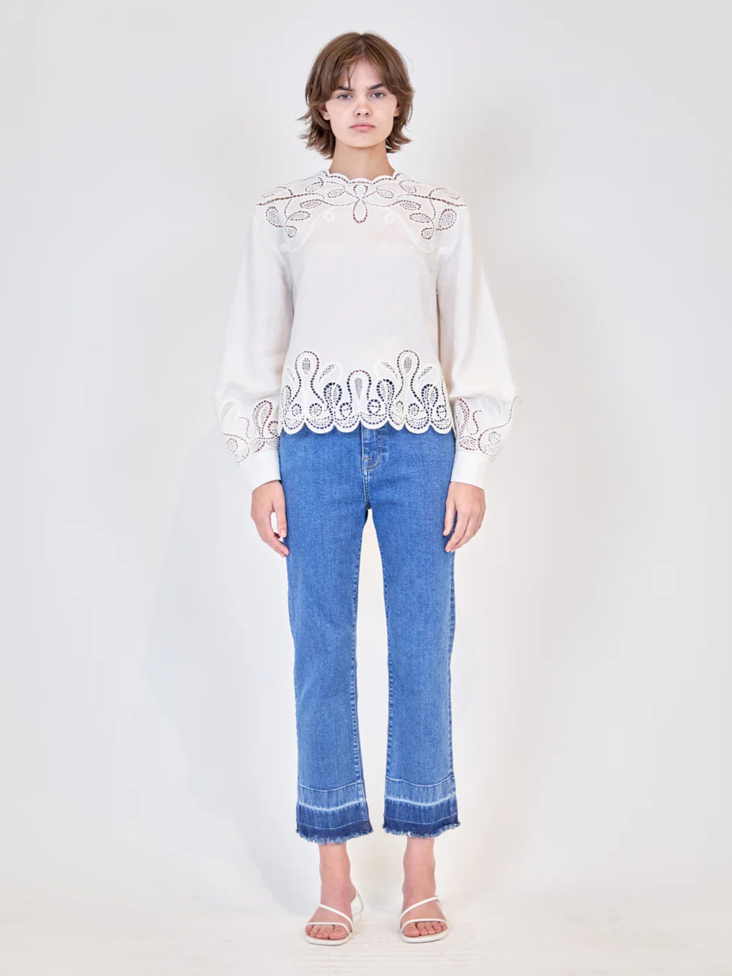 CHEMISIER EN DENTELLE WENDLYN - IVOIRE
