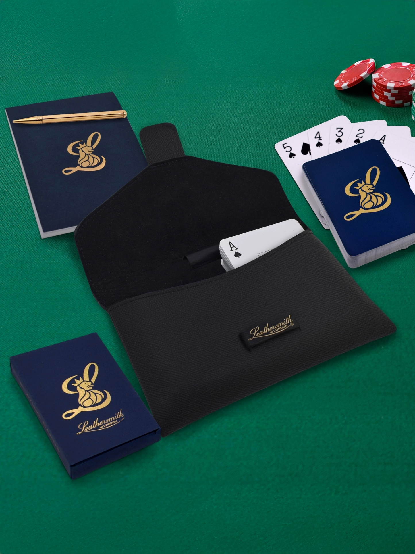 JEU DE CARTES AVEC POCHETTE EN CUIR