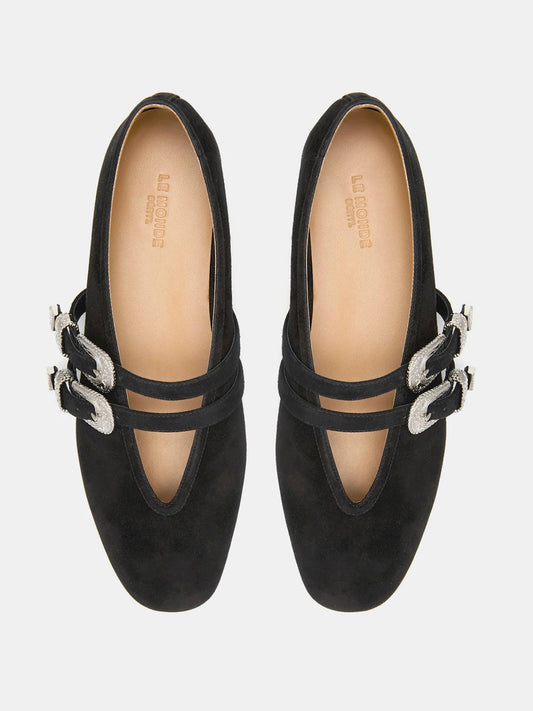 BALLET CLAUDIA SLIPPER - NOIR SUEDE