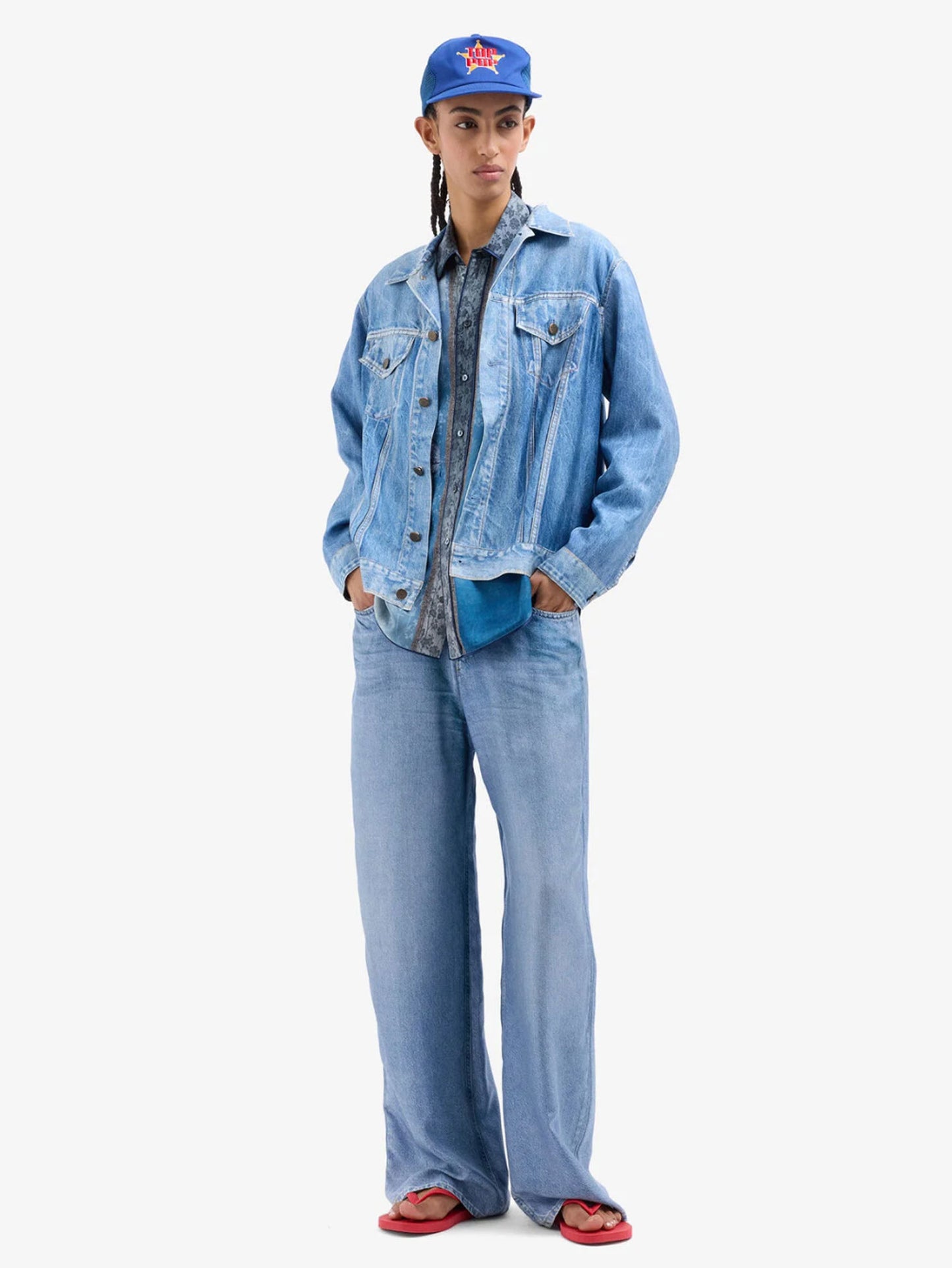 ALOE PANTALON SOIE - EFFET DENIM