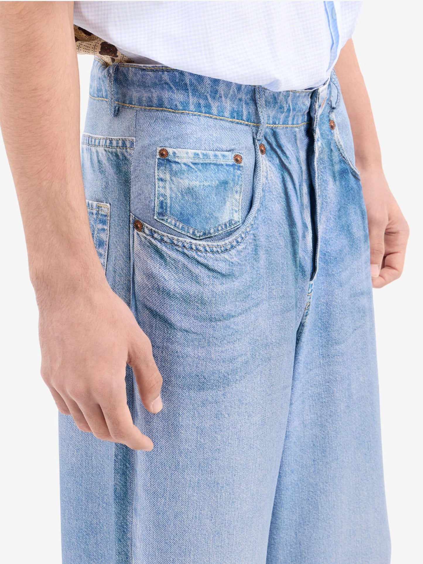 ALOE PANTALON SOIE - EFFET DENIM
