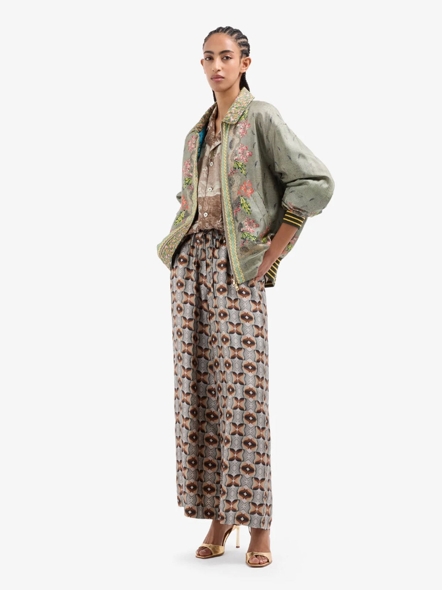 PANTALON ALOE SOIE - MAROON
