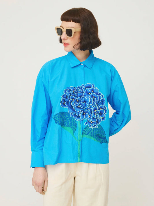 CHEMISE GRETA HORTENSIA - BLEU