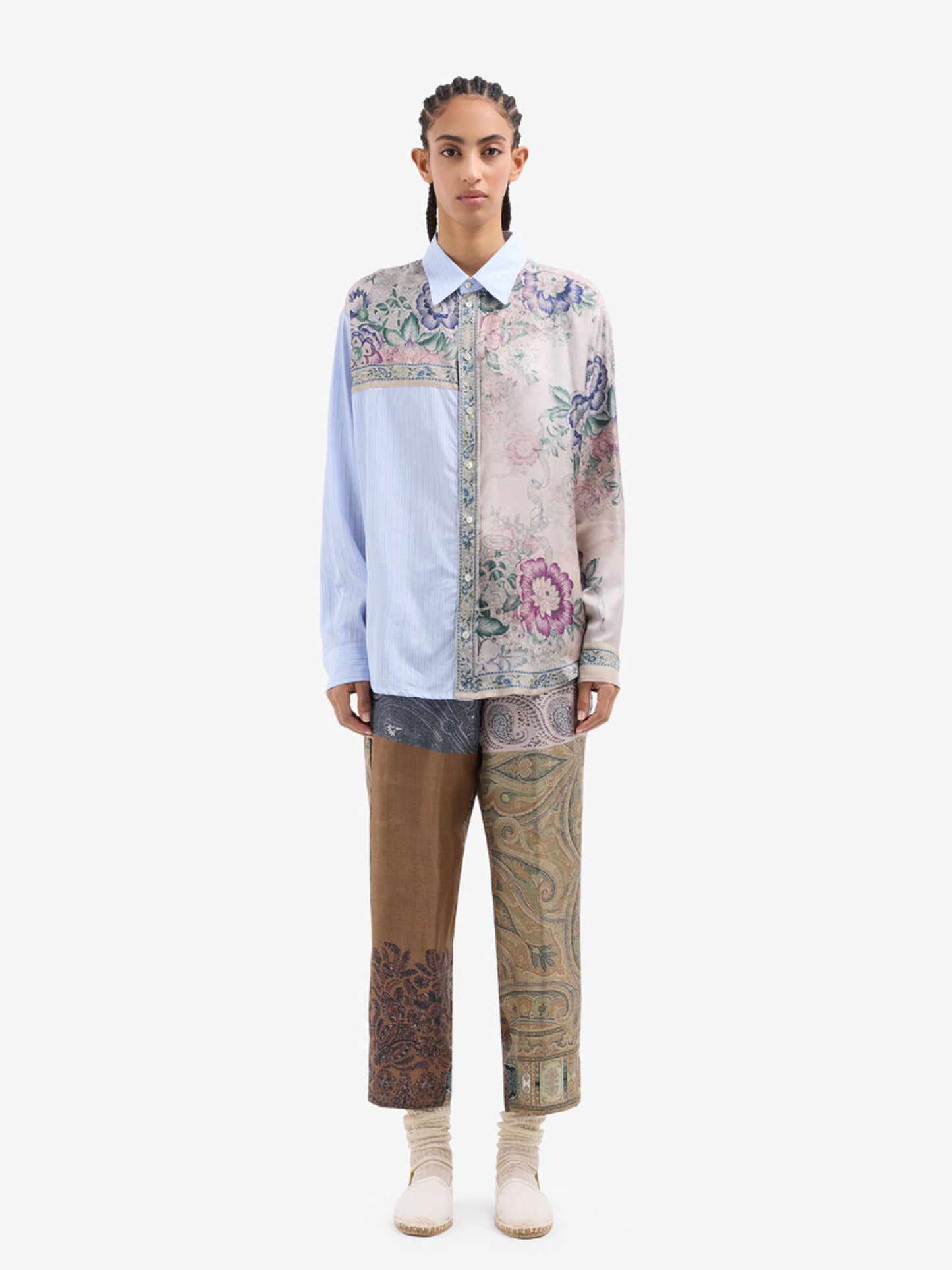 CHEMISE LONGSLEEVE COTON/SOIE - ROSE