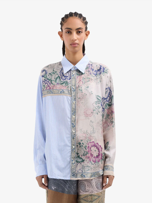 CHEMISE LONGSLEEVE COTON/SOIE - ROSE