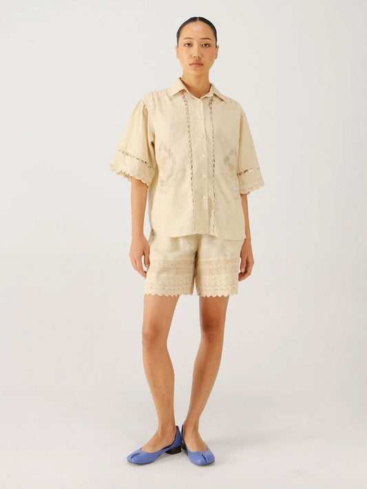 SHORT WIDE LEG IVORY