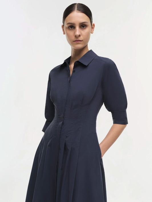 ROBE JAZZ PINTUCK MIDI - MIDNIGHT