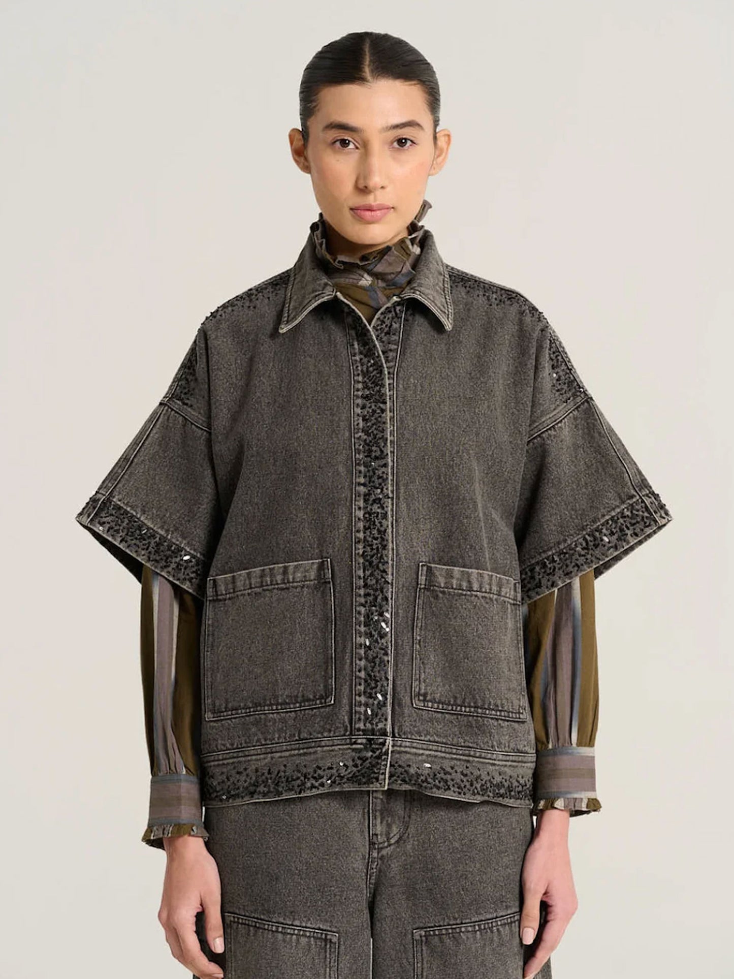 BLOUSE EMILE BOXY -  ANTHRACITE