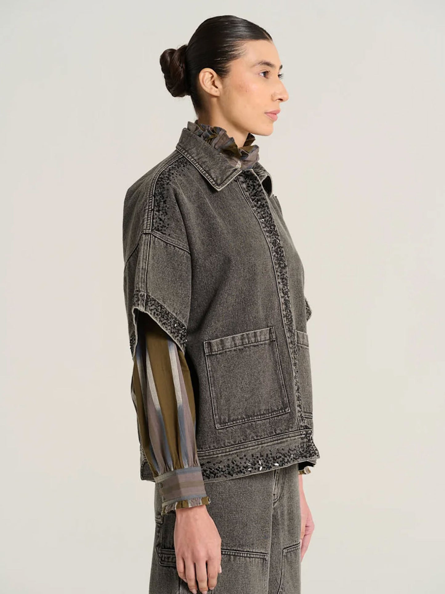 BLOUSE EMILE BOXY -  ANTHRACITE