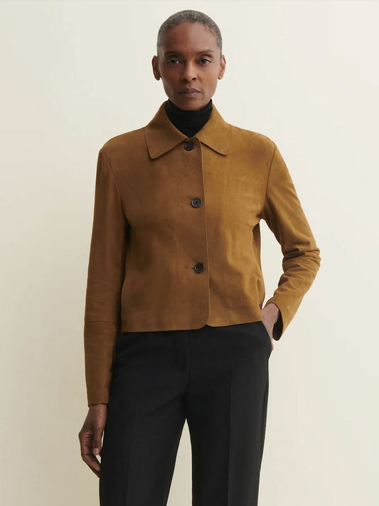 VESTE EMY GOAT SUEDE DARK OLIVE