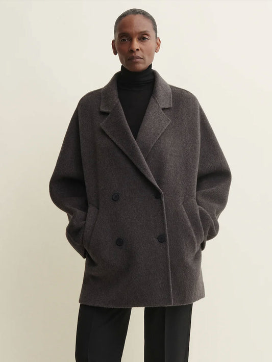 MANTEAU AUREA HAIRY WOOL WARM GREY