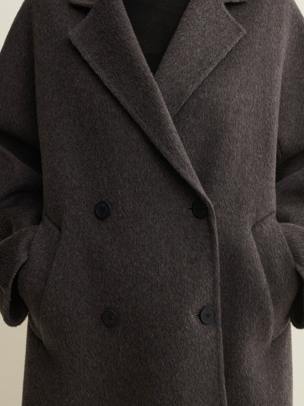 MANTEAU AUREA HAIRY WOOL WARM GREY