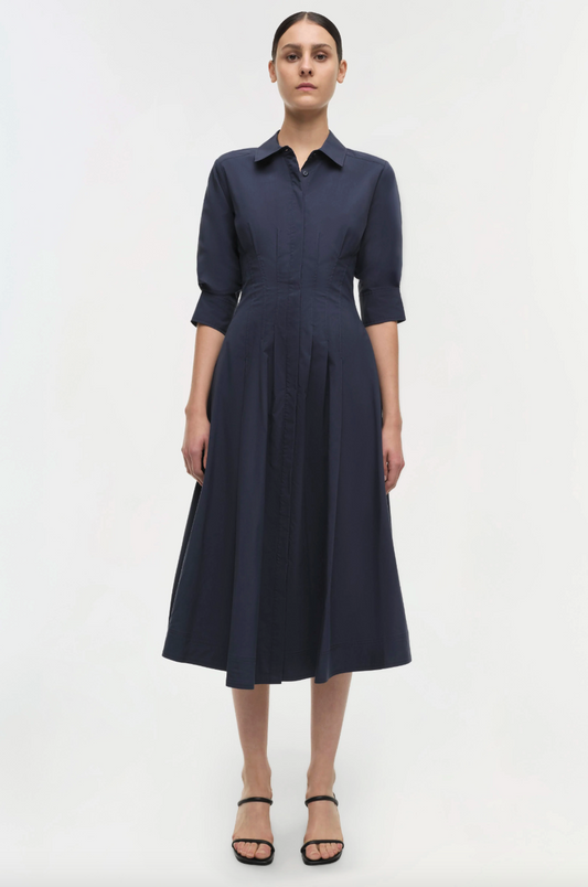 ROBE JAZZ PINTUCK MIDI - MIDNIGHT