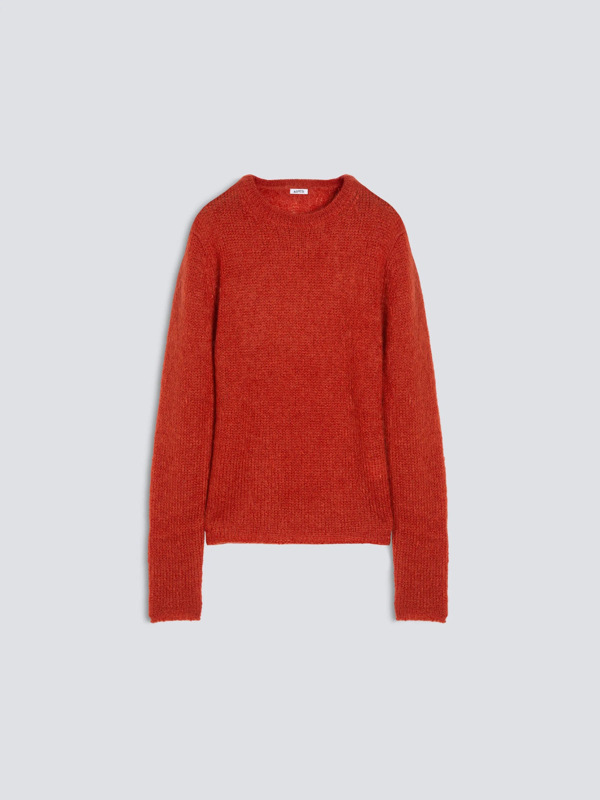 PULL COTELE EN LAINE ET MOHAIR ORANGE