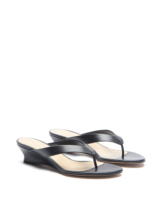 SANDALE MICRO WEDGE THONG - BLACK
