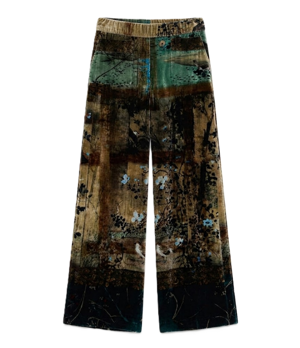 PANTALON KANADA SILK VELVET - BEIGE/BROWN