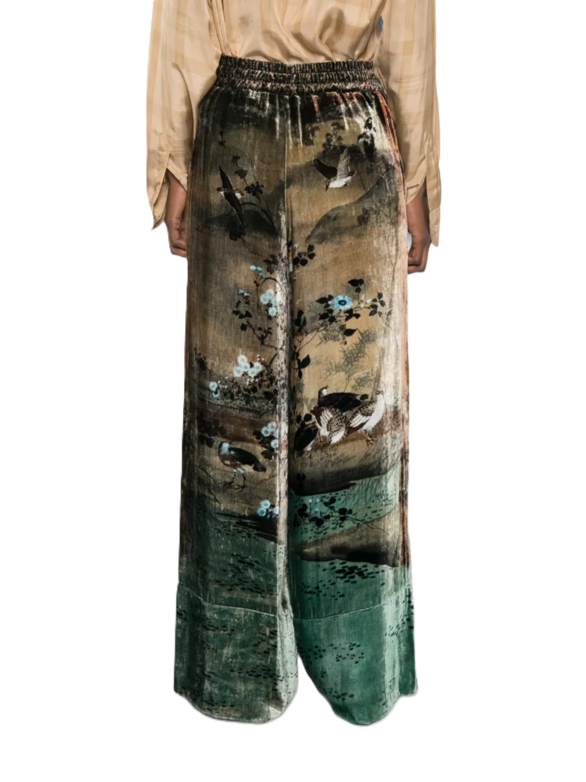 PANTALON KANADA SILK VELVET - BEIGE/BROWN