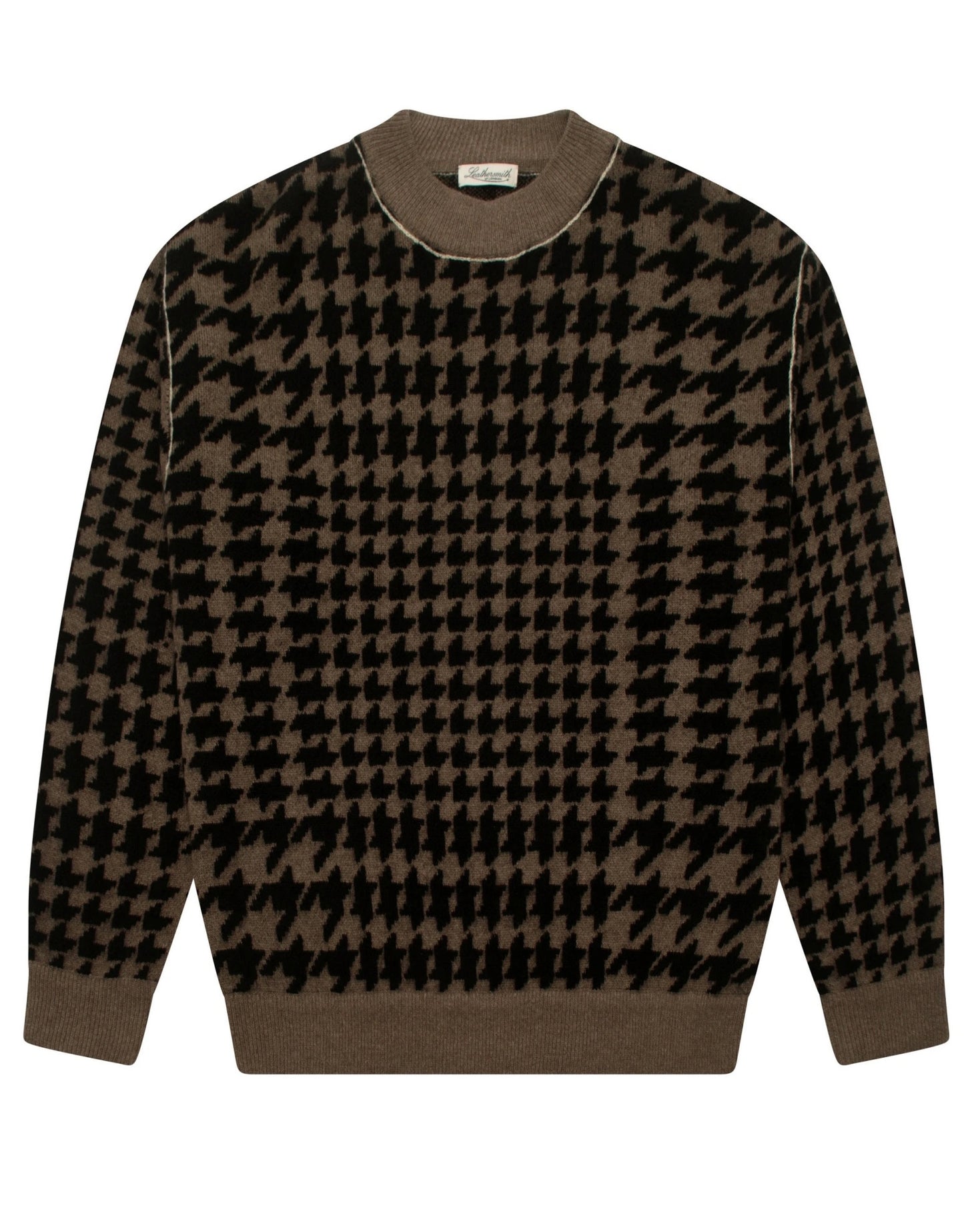 JOSH HOUNDSTOOTH KNIT - BLACK TAUPE