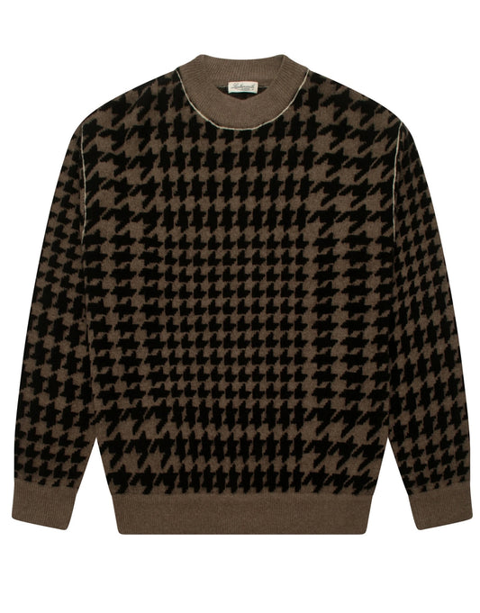 JOSH HOUNDSTOOTH KNIT - BLACK TAUPE