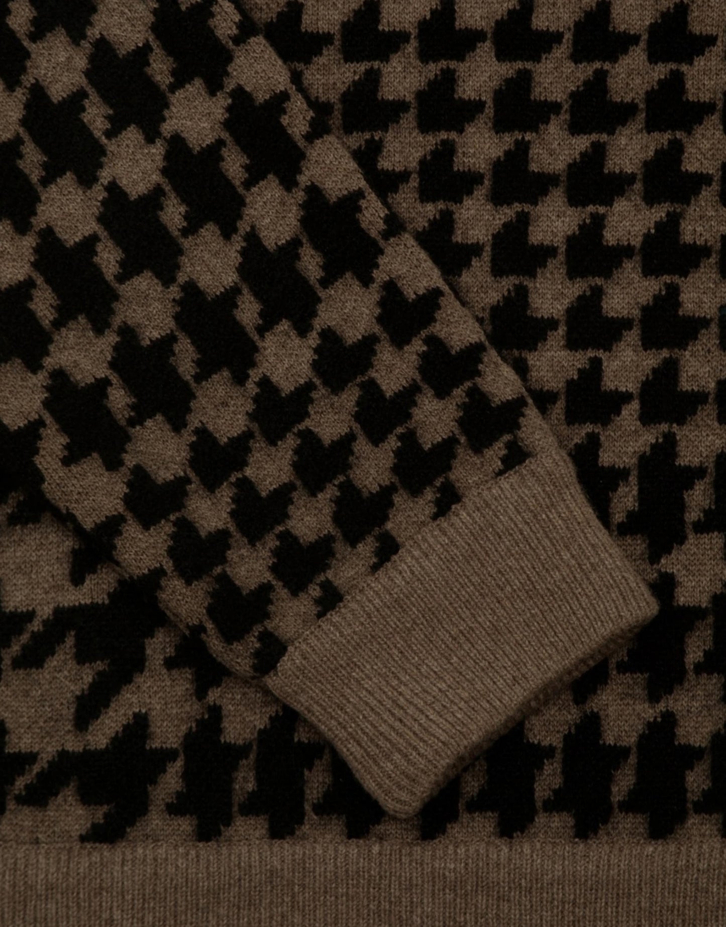 JOSH HOUNDSTOOTH KNIT - BLACK TAUPE
